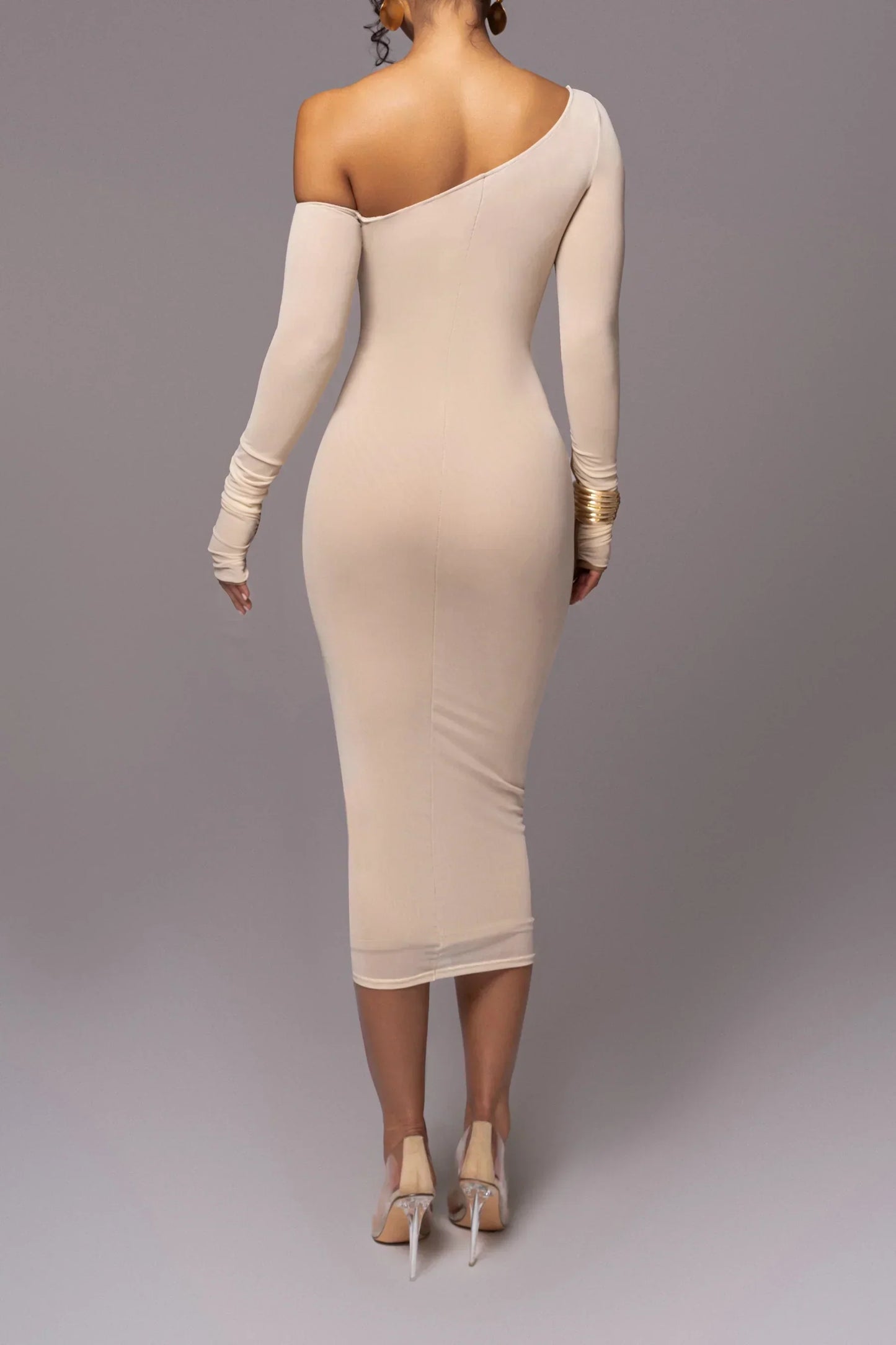 Off-Shoulder Midi Dress