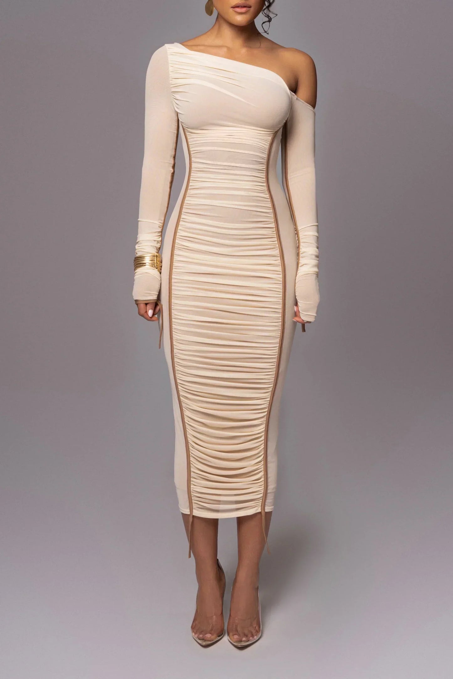 Off-Shoulder Midi Dress