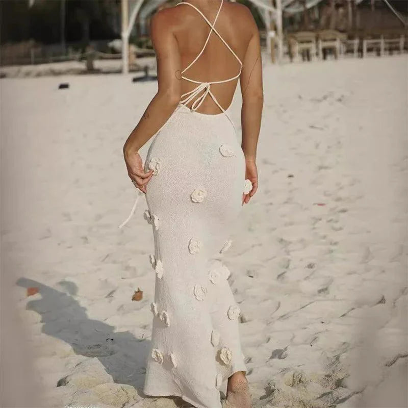 Flower Backless Dress