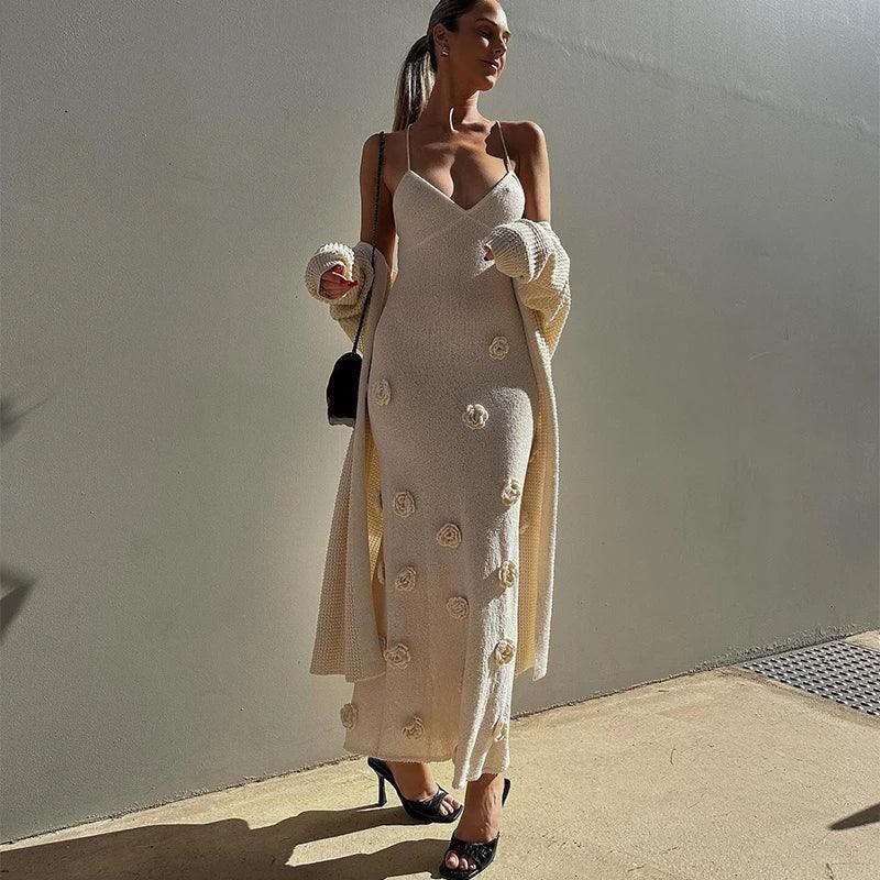 Flower Backless Dress