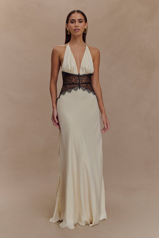 Celina Lace&Latin Satin dress