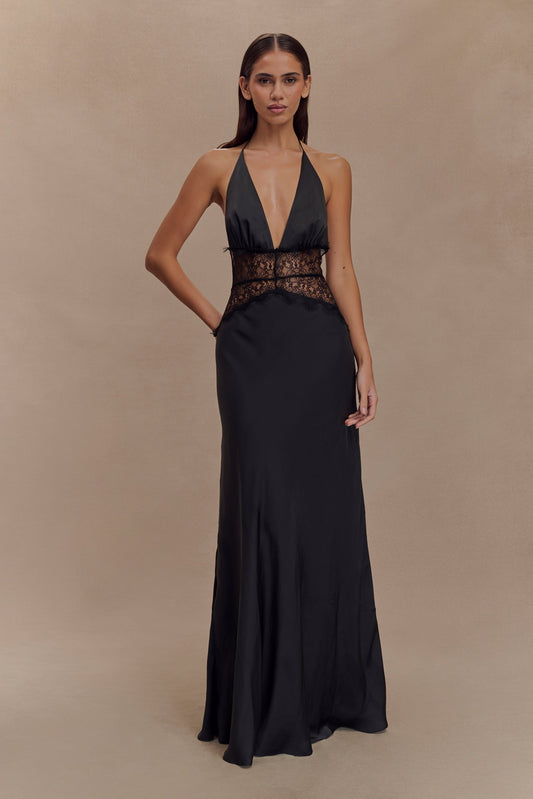 Noiréa Lace  Satin Maxi Dress