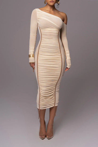 Off-Shoulder  Midi Dress