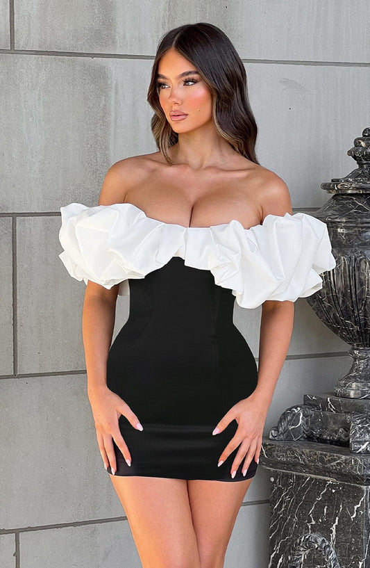 Mini Dress Savora - Zwart/Wit