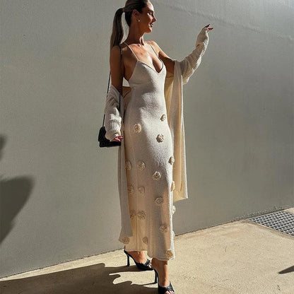 Flower Backless  Dress